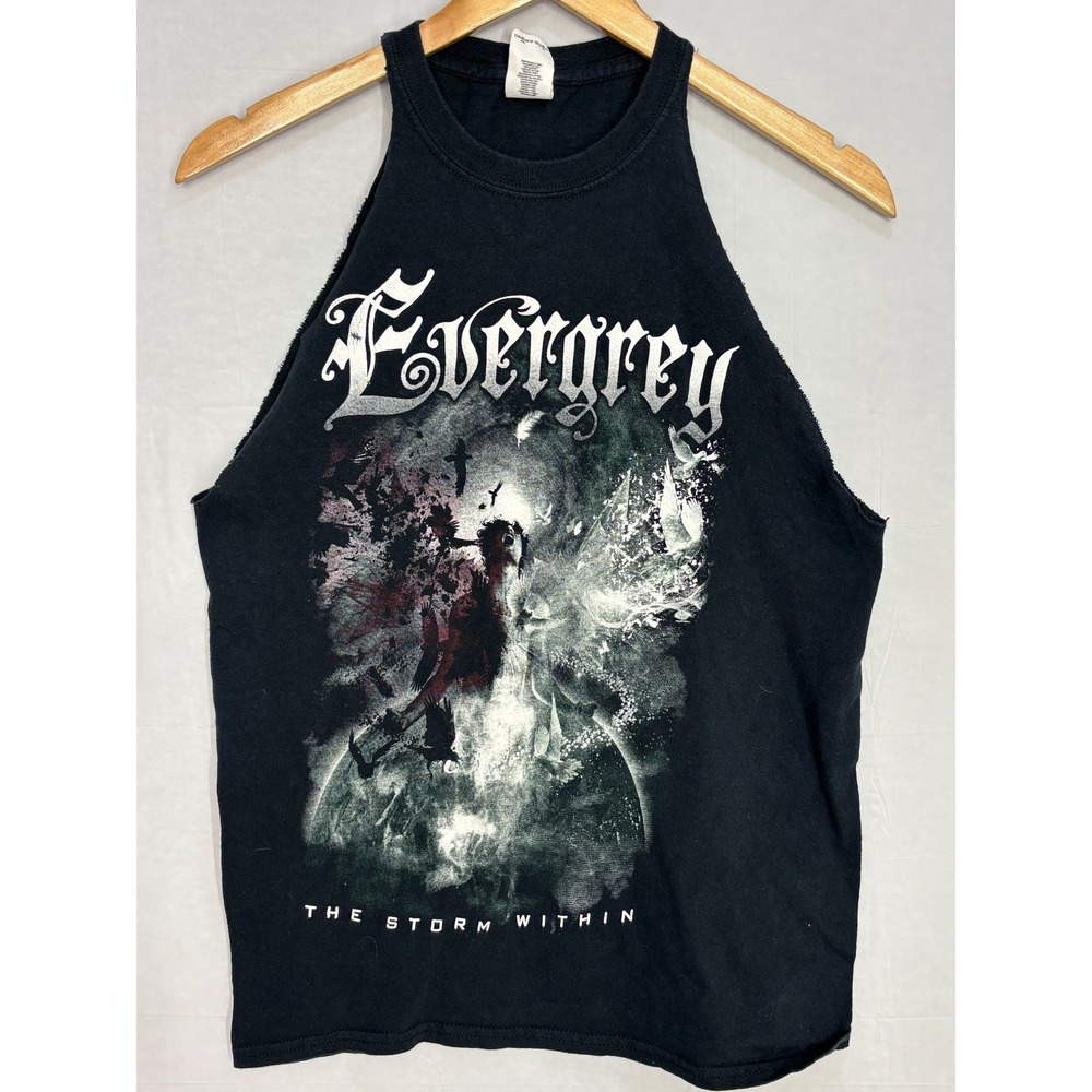 Evergrey The Storm‎ Within Tour Tank Shirt Mens Black CrewNeck Small THRASHED
